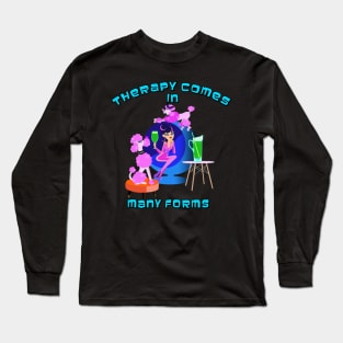 Therapy Comes in Many Forms (Poodles & Cocktails) Long Sleeve T-Shirt